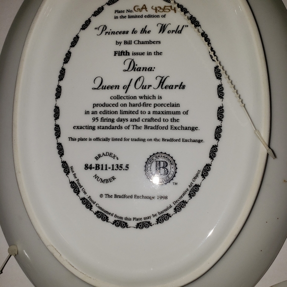 Set of 3 Diana Princess of Wales Oval Bradfor. - Picture 6 of 11